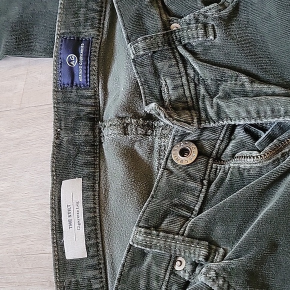 AG Adriano Goldschmied olive green corduroy skinny pants size 26R - Picture 3 of 15
